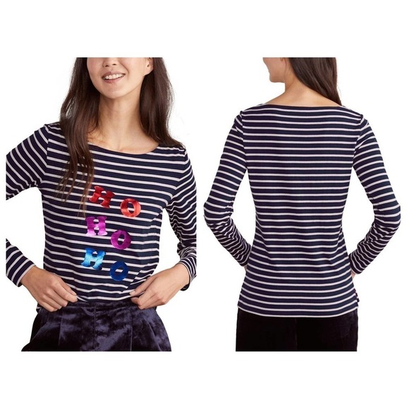 BODEN Christmas Breton Shirt (US/6) - Picture 2 of 5